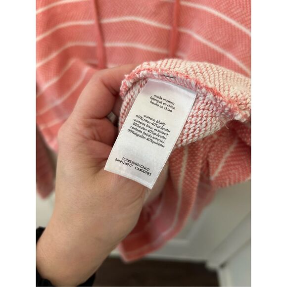 Onia Micah Striped Herringbone Loopback Cotton-Blend Hoodie, Sz Large, MP $150 - Picture 6 of 9